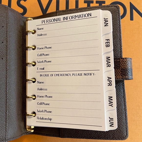 2025 Insert Calendar FITs Louis Vuitton Agendas: PM, MM, GM all Sizes Avail - Picture 5 of 10